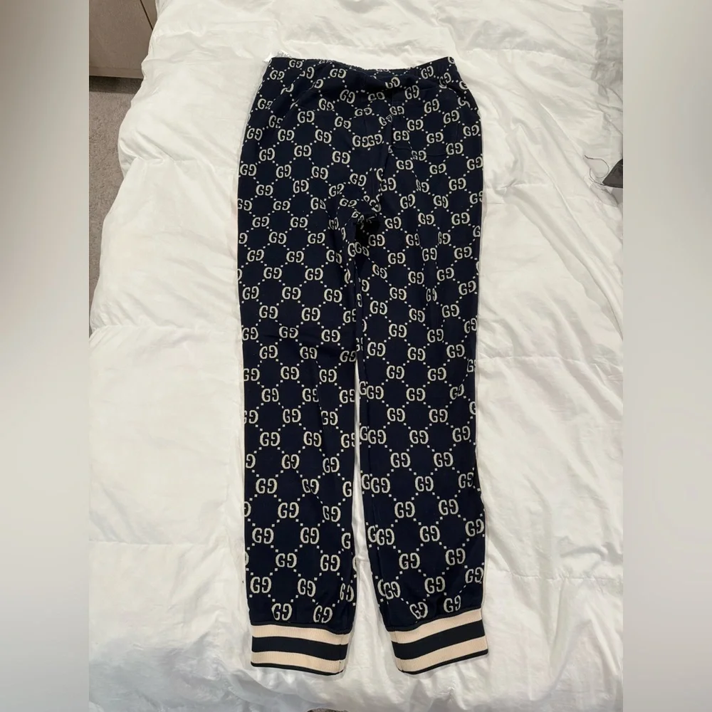 Gucci GG Blue Jacquard Cotton Joggers Men’s Size Small - Picture 2 of 7